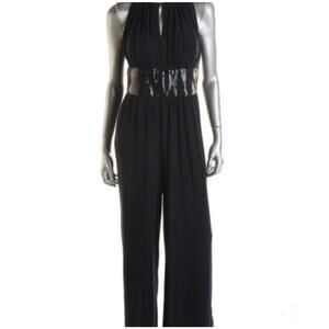 R & M Richard’s Sequin Halter Jumpsuit One Piece Formal Prom Vintage 90s y2k